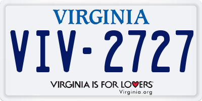 VA license plate VIV2727