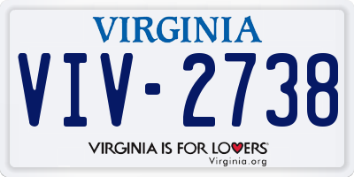 VA license plate VIV2738