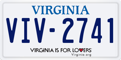 VA license plate VIV2741
