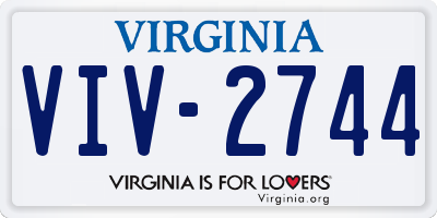 VA license plate VIV2744