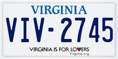 VA license plate VIV2745