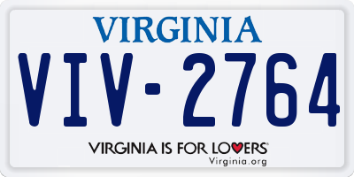 VA license plate VIV2764