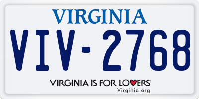 VA license plate VIV2768