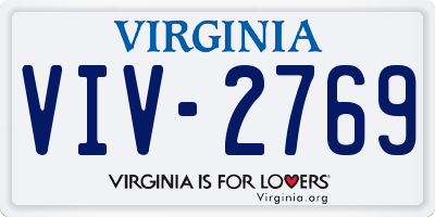 VA license plate VIV2769
