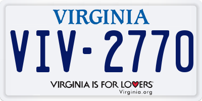 VA license plate VIV2770