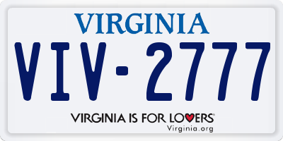 VA license plate VIV2777