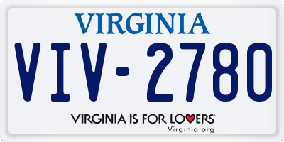 VA license plate VIV2780