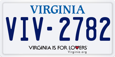VA license plate VIV2782