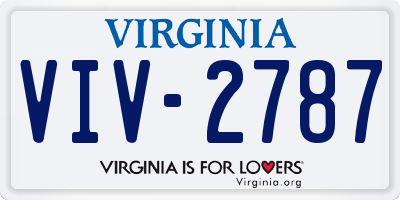 VA license plate VIV2787