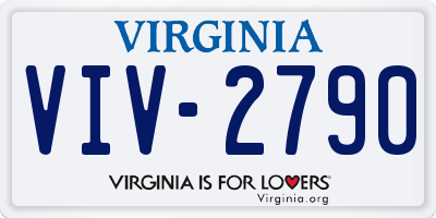 VA license plate VIV2790