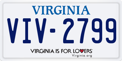 VA license plate VIV2799