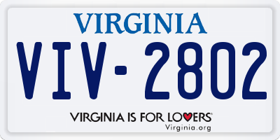 VA license plate VIV2802