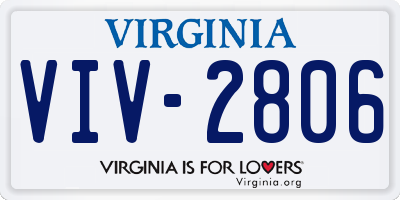 VA license plate VIV2806