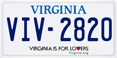 VA license plate VIV2820