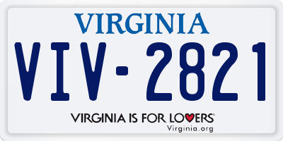 VA license plate VIV2821