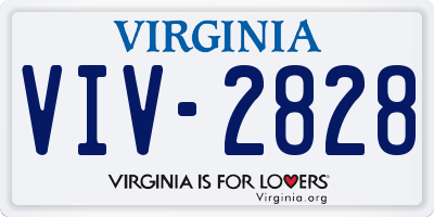 VA license plate VIV2828