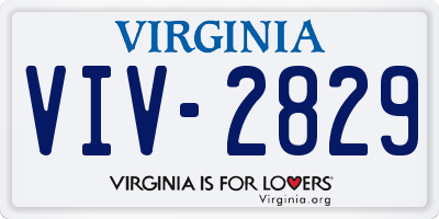 VA license plate VIV2829