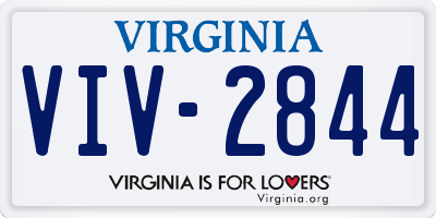 VA license plate VIV2844