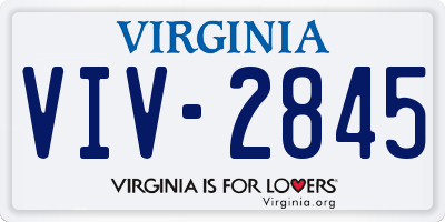 VA license plate VIV2845