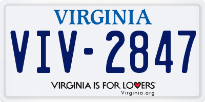 VA license plate VIV2847