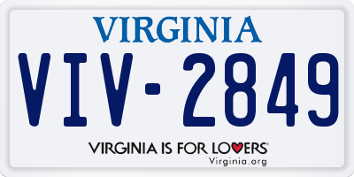 VA license plate VIV2849