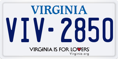 VA license plate VIV2850