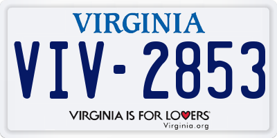 VA license plate VIV2853