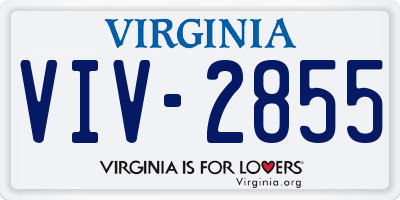 VA license plate VIV2855