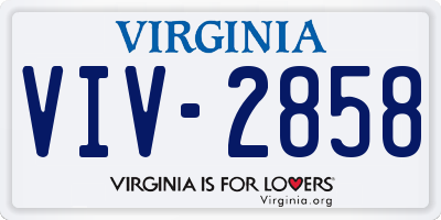VA license plate VIV2858