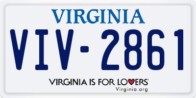 VA license plate VIV2861