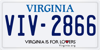 VA license plate VIV2866