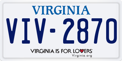 VA license plate VIV2870