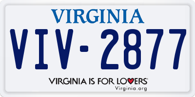 VA license plate VIV2877