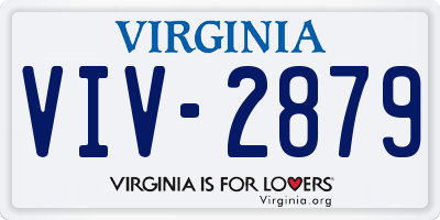 VA license plate VIV2879