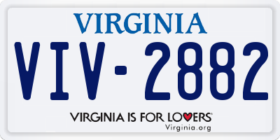 VA license plate VIV2882