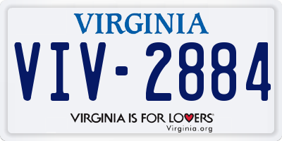 VA license plate VIV2884