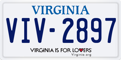 VA license plate VIV2897