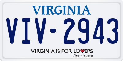 VA license plate VIV2943
