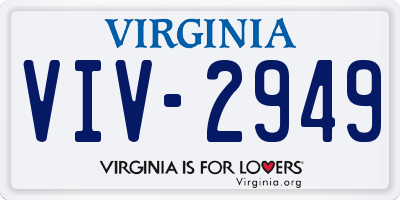 VA license plate VIV2949