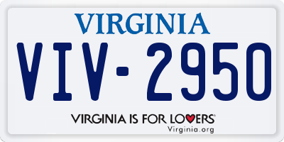 VA license plate VIV2950