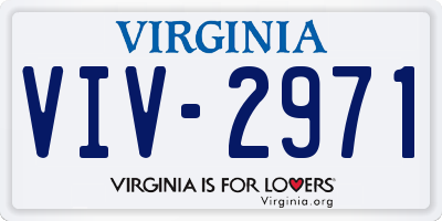 VA license plate VIV2971