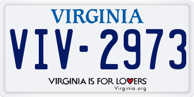VA license plate VIV2973