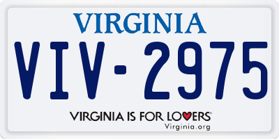VA license plate VIV2975