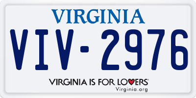 VA license plate VIV2976