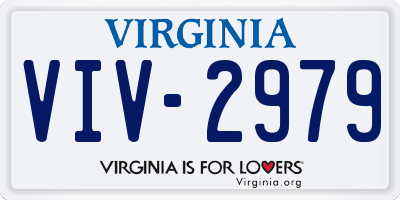 VA license plate VIV2979