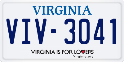VA license plate VIV3041