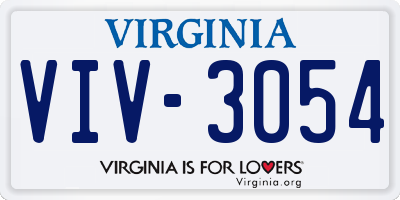 VA license plate VIV3054
