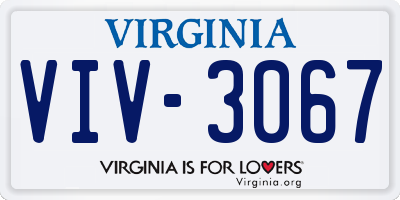 VA license plate VIV3067