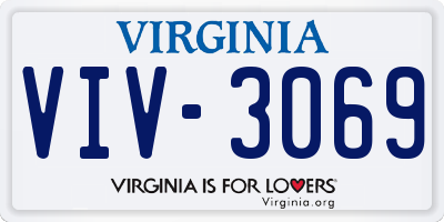 VA license plate VIV3069