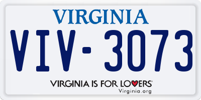 VA license plate VIV3073